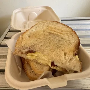 Bacon breakfast sandwich.