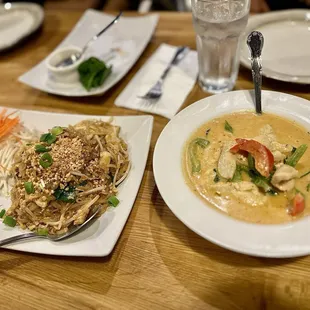 Pad Thai and Panang Curry