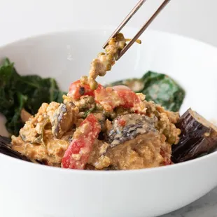 Shiitake with Grilled Eggplant