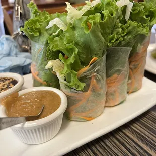 salad rolls with dipping sauce