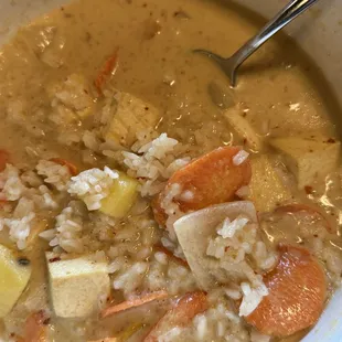 Yellow curry with tofu!  Highly recommend! Yum!!!