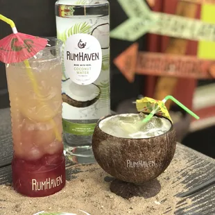 Enjoy a Coconut Drink in our Sand Tiki Lounge!