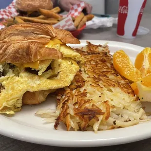 Croissant Egg Sandwich with sausage