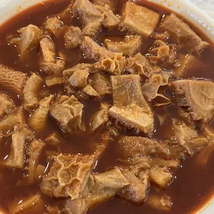 Menudo with hominy ... before the fixings.