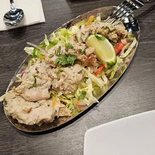 Chicken malai kebab- Could do with some more salt and charr atop but flavorful and soft.