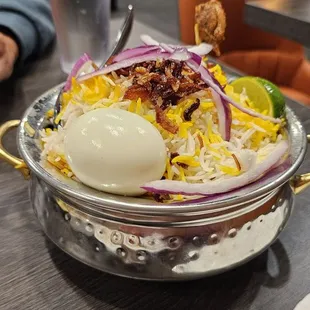 Hyderabadi chicken dum biryani- The best in the Bay Area! Mix it well.