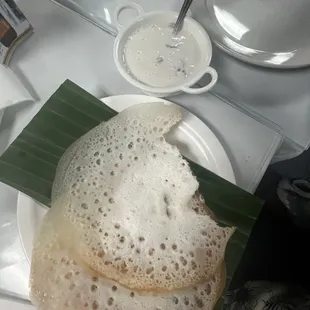 Palappam with coconut milk