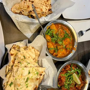 GARLIC NAAN, CLASSIC NAAN, BUTTER CHICKEN