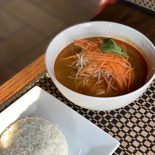 Kapoon with shrimp instead of chicken. I added a side of steamed rice