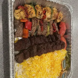 a tray of food