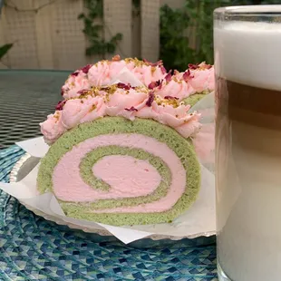 Pistachio and Rose Roulade!