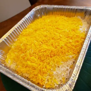 Basmati rice with plenty of saffron topping