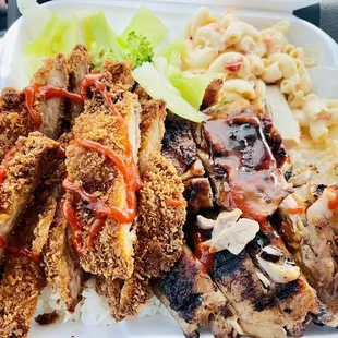Half/half 8. H7. Katsu Chicken and BBQ Chicken