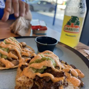 a plate of food on a table