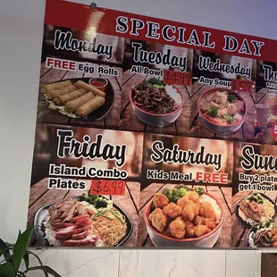 Latest daily specials