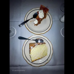 Pecan Pie &amp; Cheesecake with White Chocolate Drizzle