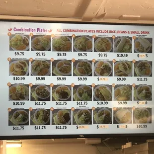 Combo plate menu