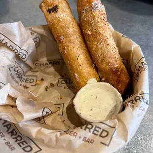 Cheese fried pickles are a must app!