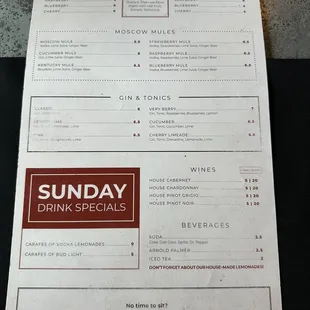 menu