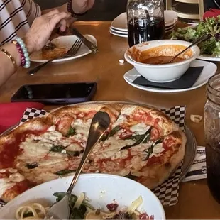 Margherita Pizza. Farmhouse salad
