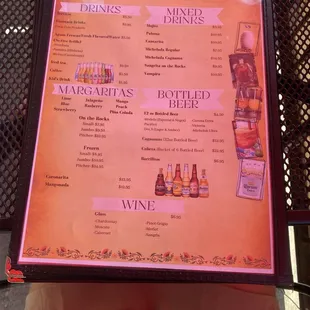 Last page of the menu
