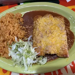 Shredded beef enchiladas