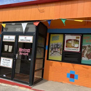 the front of the restaurant