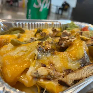 a close up of a container of food