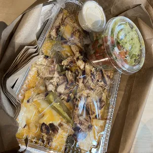 a tray of mexican food
