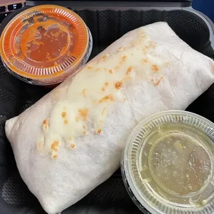 Pollo Burrito delivery - peep the melted cheese!