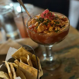 Too much liquid in the ceviche, need more seafood