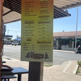 Updated menu Charros