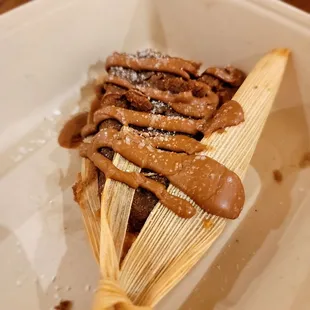 Delicious vegan Nutella tamale