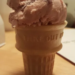 Cone of Hersheys Black Cherry Ice Cream