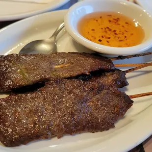 Beef skewer appetizers