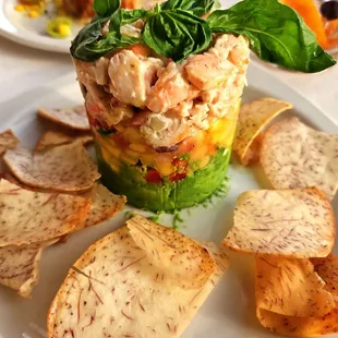 Shrimp, Avocado, Mango Stacker