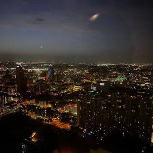 a view of a city at night
