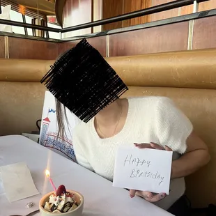 Birthday card and dessert given