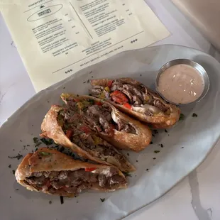 Philly cheesesteak egg rolls