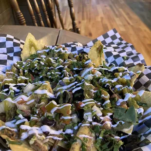 a plate of nachos