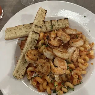 Cavatappi with shrimp