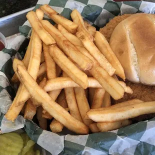 Pork tenderloin and fries