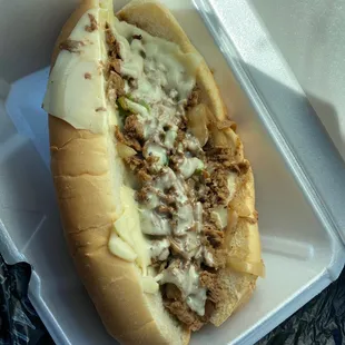 Rock Island Philly with extra cheese.