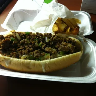 Yummy! Steak, cheese, unions  &amp; green peppers!