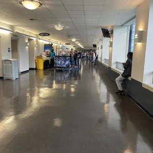 Hallway with concession stand