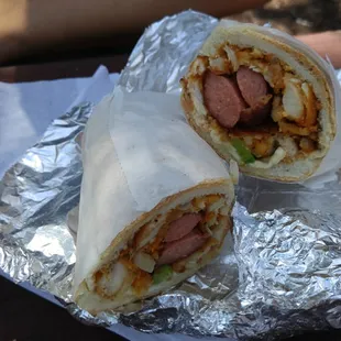 Chicken bull dog sub - comes with onions and peppers.  Yum!