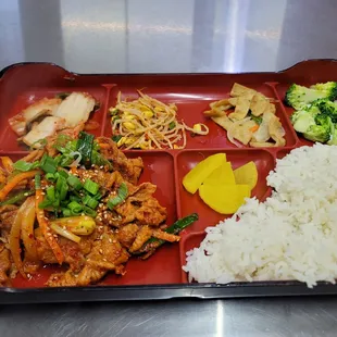Spicy pork bulgogi lunch special