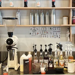 Coffee, supplies, visual recipe cards, visuals