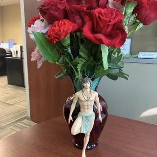 Flowers delivered to our boss