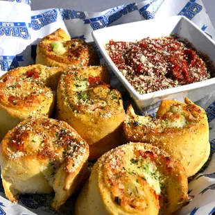 a plate of appetizers